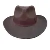 Hüte mit breiter Krempe, brauner, knautschbarer Cowboy-Fedora-Outback-Hut, einfaches Paket 230830