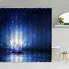 Tende da doccia Fiore di loto Tenda da doccia Cielo stellato Luna Fiori luminosi Tende da bagno in tessuto Decorazioni per la casa Lavabile in lavatrice R230830