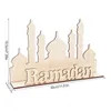 Oggetti decorativi Figurine in legno EID Mubarak Decorazione Ramadan Ornamenti Ciondolo musulmano islamico Eid Al Adha Articoli per feste Regali Kareem 230829