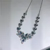 Pingentes colar de safira natural 925 prata feminino high-end atmosfera luxo design banquete festa jóias