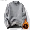 New Casual Men Sweater Stylish Half High Collar Spring Sweater Stretchy Fall Sweater Thick Plus Size Fall Sweater Men Clothing Q230830