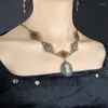Hänge halsband steampunk kvinnors halsband vackra viktorianska skönhetshuvud lady vintage gotisk julklapp