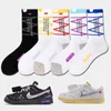 Meias masculinas outono moda assinada conjuntamente skate esportes branco preto tendência hip hop amantes algodão 3 pares caixa 230830