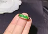 Cluster-Ringe, natürlicher Smaragd-Ring, modische Edelsteinqualität, 925er Silber, 2 x 4 mm