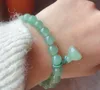 Bracelet en jade naturel lotus, petite main, perles rondes, orne les tours, cristal de vent, perles de jade, nation