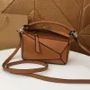 Designer bag genuine Leather puzzle handbag momen loewsy shoulder bags clutch totes cross body geometry square contrast color patchwork purse letters handbags