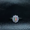 Pierścionki ślubne Naturalne opal pierścionki Zmień kolor ognia Tajemniczy 925 Srebrny Regulowany rozmiar 230830