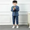 Zestawy odzieży Wysokiej jakości styl w stylu Anglii Plaid Boy Formal Suit/Flower Suit/Dżentelmen Nectie Boys 5-częściowy zestaw kombinezonu 3327