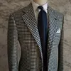 Męskie garnitury Blazery Plaid Wedding Blazer dla mężczyzn w Stock Notched Lapel Sucible Kurtka Ogara Elegancki męski płaszcz mody 230829