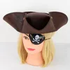 Ampla borda chapéus balde halloween marrom pirata chapéu cosplay masquerade festa homens mulheres crianças faux couro traje acessórios tricorn 230830