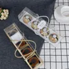 Present Wrap 10st Transparent Swiss Roll Cupcake Moon Cake Boxes med handtag Portable Packaging Dessert Container Holder Wedding Present Bag 230829