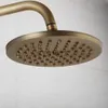 Bathroom Shower Heads Antique Brass Bathroom Hand Shower Head 8 inch Round Rainfall Shower Faucet Shower Bracket Wall Shower Arm 1.5M Shower Hose x0830