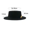 Sombreros de ala ancha cubo otoño invierno mujeres hombres lana vintage trilby fieltro fedora sombrero cinta con caballero elegante para dama tapa plana jazz gorras 230829