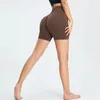 Lulu LU-002 pantalones cortos deportivos de Yoga para mujer, pantalones cortos ajustados de cintura alta para Fitness, secado rápido, transpirables, elásticos, Material de nailon, pantalones para mujer