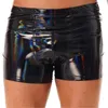 Underpants Mens Wet Look Patent Leather Shorts Brief Bulge Pouch Boxer Elastic Waistband Short Pants Clubwear