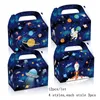 Present Wrap 12st/Lot Lovely Astronaut Candy Box Universe Planet Present Box Space Rocket Portable Biscuit Box For Kids Birthday Party Supplies 230829