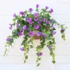 Dekorativa blommor 65 cm längd Fake Vine Flower Garden Home Decor Artificial Hanging Plant Silk Morning Glory Party Decoration