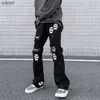 Calças de brim masculinas harajuku impressão personalizada carga para homens coreano streetwear y2k calças roupas masculinas estilo calça dos homens designer