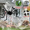 Halloween Spider Web 5m 7m triangulära enorma spindelbanor för inomhus utomhus halloween dekorationer gård hem kostymer fester spökade husdekor