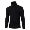 Men's Sweaters Mens Sweater Turtleneck Pullovers Korean Fashion Computer Knitted Men Black White Solid