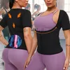 Talia brzucha shaper sauna body shaper trening potu koszulka ogrzewanie pułapki górne tope z krótkim rękawem talia Trener Corset Kurtka utrata masy ciała 230829