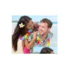 Decorative Flowers Wreaths Hawaiian Rainbow Flower Leis Artificial Beach Garland Necklace Luau Party Gay Pride 40 Inches Mti Colour Dhein