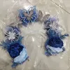 Lolita Fairy Butterfly Halo Crown Headpiece wieńce ślubne kwiaty opaska na głowę Kobiet Dziewczyna Mermaid Princess Elf Elf Cosplay Heakdress