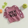 Hoodies Sweatshirts Focusnorm 0 4y Toddler Kids Girls Halloween T Shirts Letter Ghost Print Patchwork Långärmad tröjor Sweatshirt Tops 230830