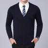 Pulls pour hommes Pull de marque de mode pour hommes Cardigan manteau col en V Slim Fit Jumpers tricots hiver style coréen vêtements décontractés 230830
