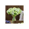 Couronnes de fleurs décoratives 1 bouquet 21 têtes artificielles fausses roses pour décoration de maison, livraison de fleurs en soie, livraison de jardin, supplément festif DH5D1