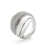 Кластерные кольца Jade Angel Design Brand Solid 925 Серебряные ювелирные изделия Большой Пейв Бриллианты скульптурное кольцо для женщин Рождество День святого Валентина подарок