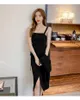 Work Dresses Formal Dress Women Elegant Autumn Two Piece Set Slip Blazer Lace-up Slit Long Sleeve V-Neck Woman Clothing Solid Dropship