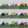 Topkwaliteit Casual schoenen Leer Mid Heel Ladies Sandalen Slippers Designer Fashion Flats enkel Buckle Rubber Sole Mules Summer Beach Sexy Wedding 34-44