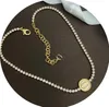 Mode Dames Meisjes Beroemde Designer Merk Dubbele Letter Hanger Kettingen Vergulde Diamanten Instelling Ketting Kerst