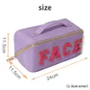 Cosmetic Bags Cases Candy Color Women's Cosmetic Bags Paste Letters Ladies Portable Makeup Bag Handbags Large Capacity Female Travle Box Storage Bag 230830