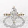 밴드 반지 Huitan AAA Crystal Marquise Cubic Zirconia for Women Fashion Thin Ring Engagement Wedding Accessories 문장 230829