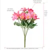 Decorative Flowers Colorful Lily For Wedding Decoration Artificial Orchid 5-pronged 10 Head