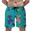 Shorts masculinos Balão Animal Board Verão Cães Coloridos Imprimir Esportes Praia Homens Secagem Rápida Design Casual Grande Tamanho Troncos