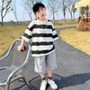 Наборы одежды Summer Boy Set Kids Boutique Boutique Fashion Stripe Sport