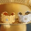 Cluster Ringen ZOCA Italiaanse Ambachtelijke Zilveren Sieraden Luxe Aangepaste 925 Sterling Open Daisy 18K Vergulde Fijn Voor Vrouwen