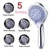 Bathroom Shower Heads Zhangji Bathroom Shower Head 5 Modes ABS Plastic Big Panel Round Chrome Rain Head Water Saver ic Design Showerhead x0830