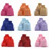 Gift Wrap 100pcs Linen Bag Drawstring Natural Burlap Bag Gift Bag Jewelry Packaging Wedding Candy Christmas Party Cloth Storage Bag Khaki 230829