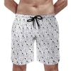 Herren-Shorts, Dalmatiner-Spots, bedrucktes Brett, Sommer, weiße Punkte, Sport, Surfen, Strand, Mann, bequem, lässig, Muster, Badehose