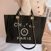 حزم الأزياء الفاخرة للأكياس الشاطئية للسيدات العلامة التجارية CH CANVAS Handbag Designer Classics Backpacks Pearl Ladies Large Evening Handbags Wo