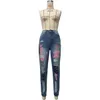 Damesjeans dames jeans met kleine voeten gescheurde modeletters gesneden aap trendy casual 230829