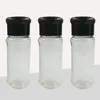 Servis uppsättningar 12 st plastskötesflaskor Saltpeppar Shakers Clear Container Spice Storage Black