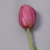 Fleurs décoratives 5 pièces tulipe artificielle simple longue tige Bouquet 40 cm mariage fausse fleur décor à la maison vraie plante de simulation tactile