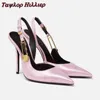 Dress Shoes Leather Pointed Toe Lock Pumps Stiletto Shallow Mouth Elegant Ladies Sandals Fashion Versatile Office Party Casual Luxury 230830