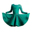 Stage Wear Children'S Ballroom Dance Clothes Girls Professional Green Latin Dress Skirts Performance Costumes SL4215