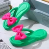 Slippers Women's Thick Soles Anti-slip Fashion Bow On The Outside Women Flip Flops Outdoor Beach Shoes